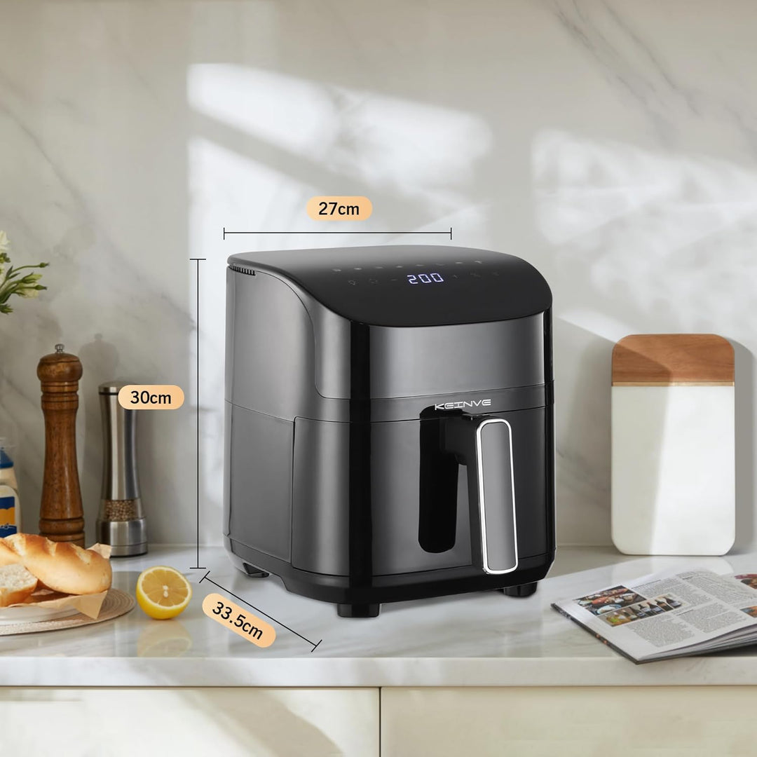 Airfryer Heissluftfritteuse, 8-in-1 Air Fryer XXL 5L, Heissluftfritteuse mit Sichtfenster & Shake-Re