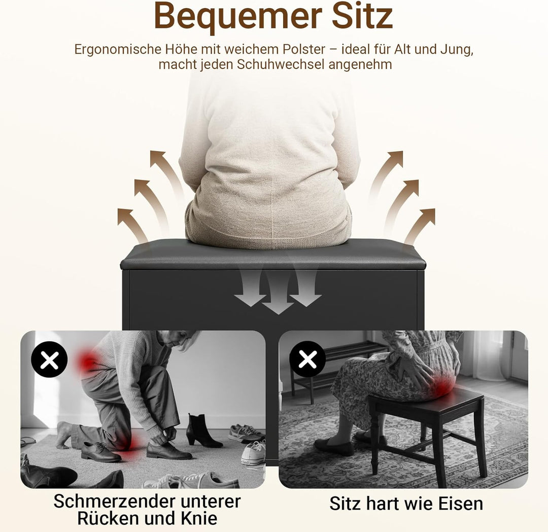 SoBuy Schuhbank mit Sitzfläche, Schuhregal mit Sitzbank, Schuhbank mit Stauraum 3-in-1, für Kleine W