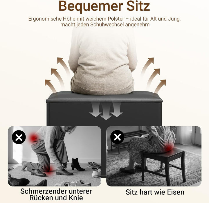 SoBuy Schuhbank mit Sitzfläche, Schuhregal mit Sitzbank, Schuhbank mit Stauraum 3-in-1, für Kleine W