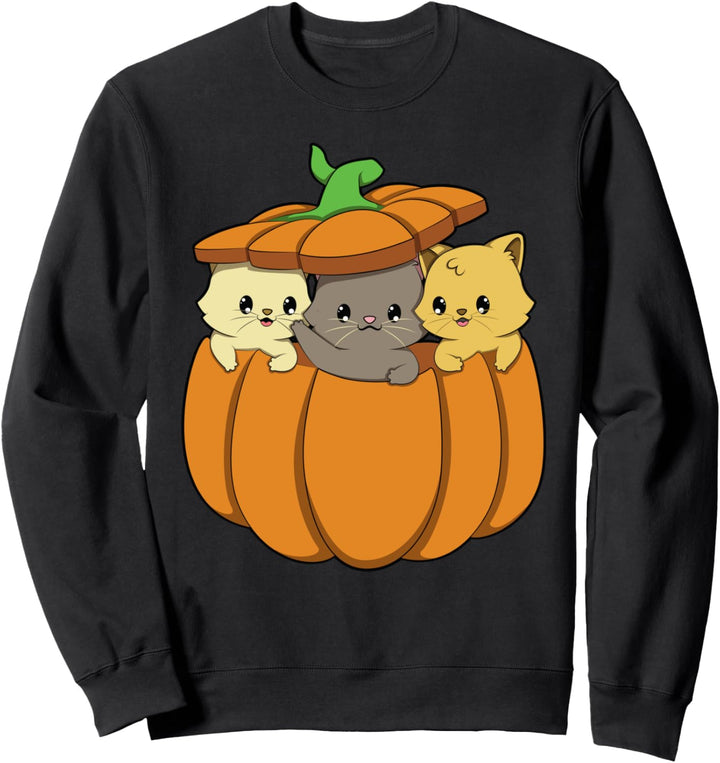 Katzen in Kürbis Halloween Sweatshirt