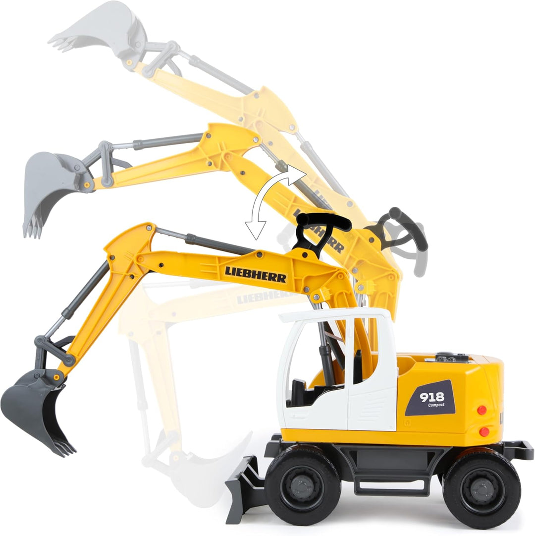 Lena 04611 - Worxx Schaufelbagger Modell Liebherr A918 Compact Litronic, ca. 48 cm, Baustellen Spiel