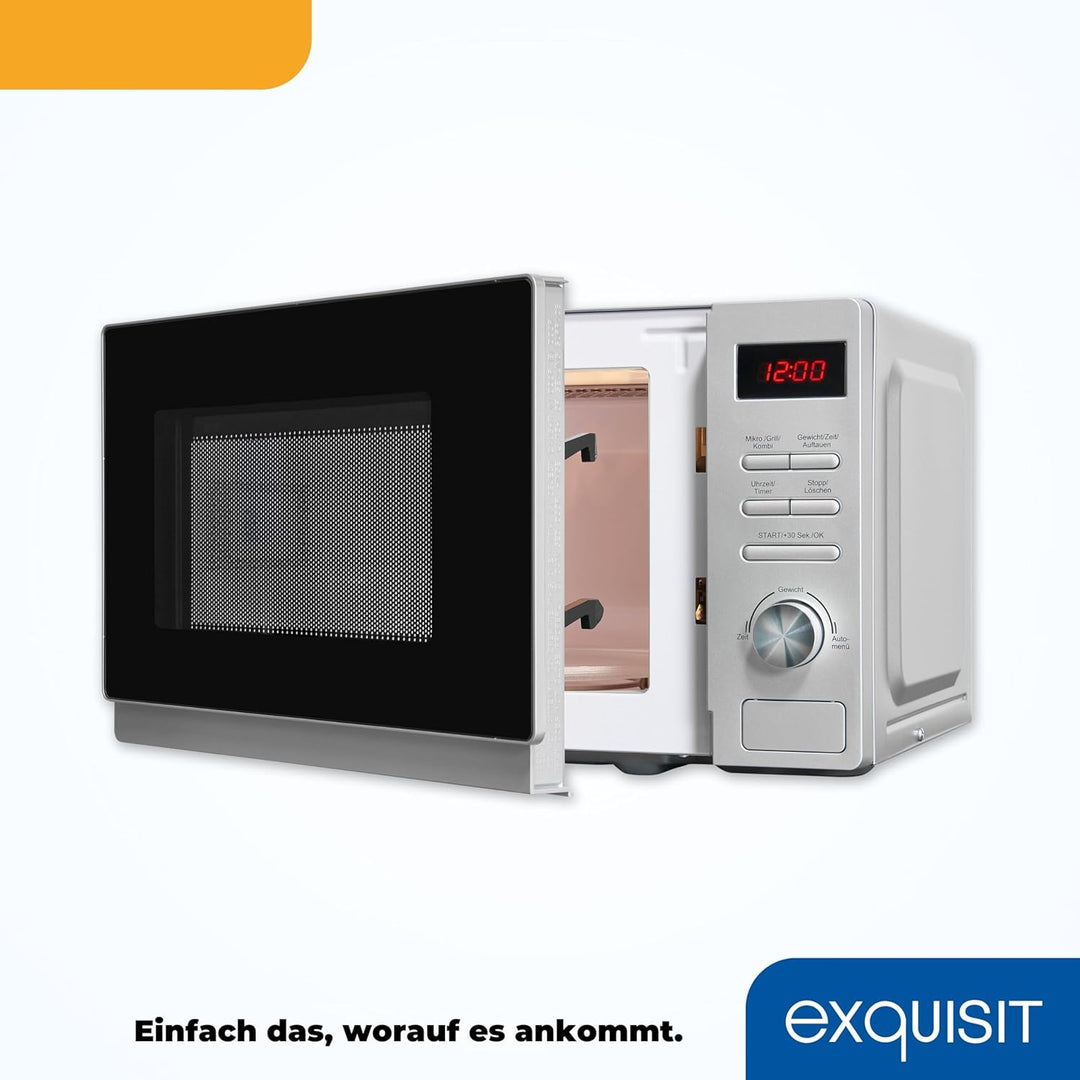 Exquisit Mikrowelle MW2070-3GDIsi | 1000 Watt | Timer | Schnellstart