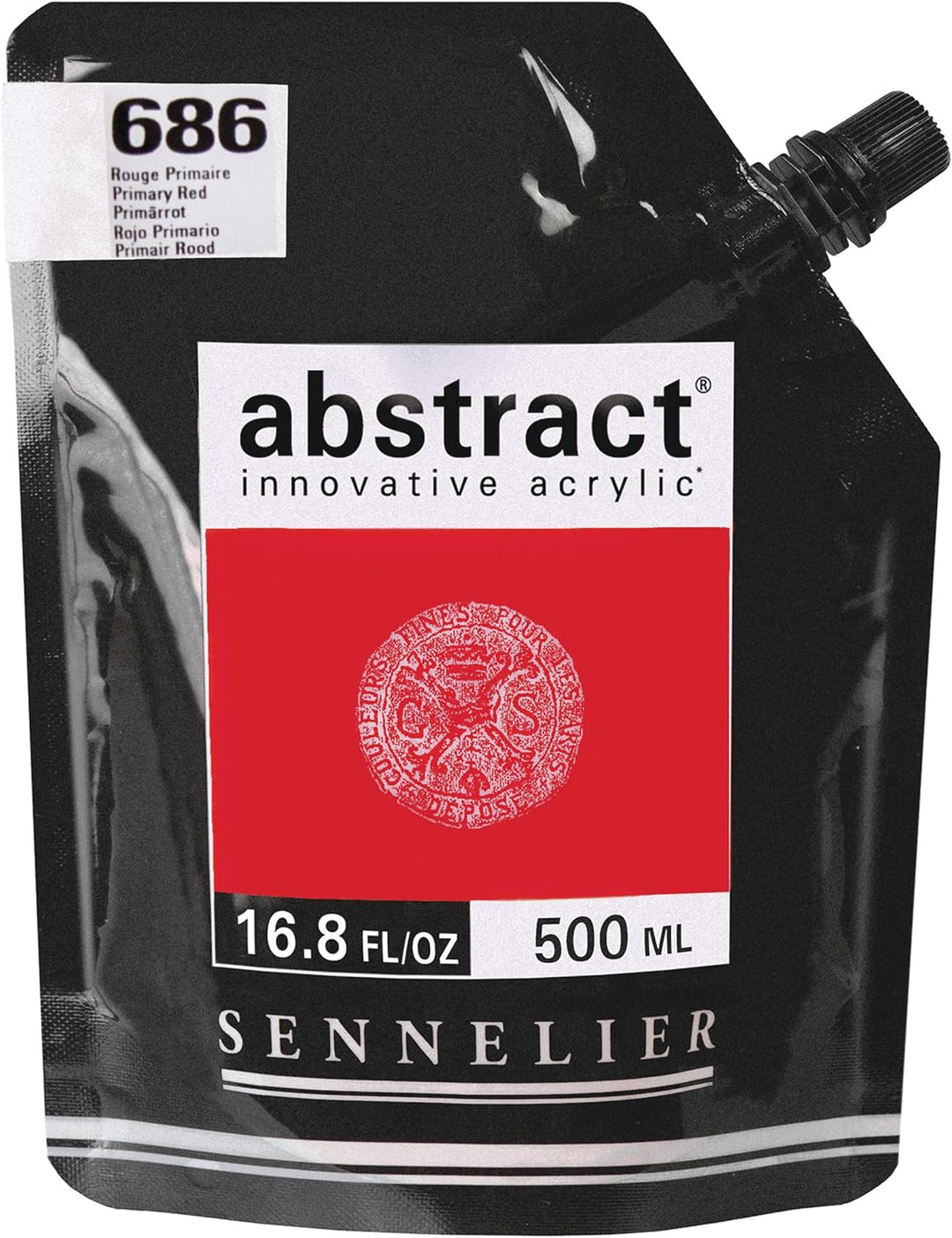 Sennelier Abstract Acrylic 500ml Pouch, Primary Red, (10-121521-686)
