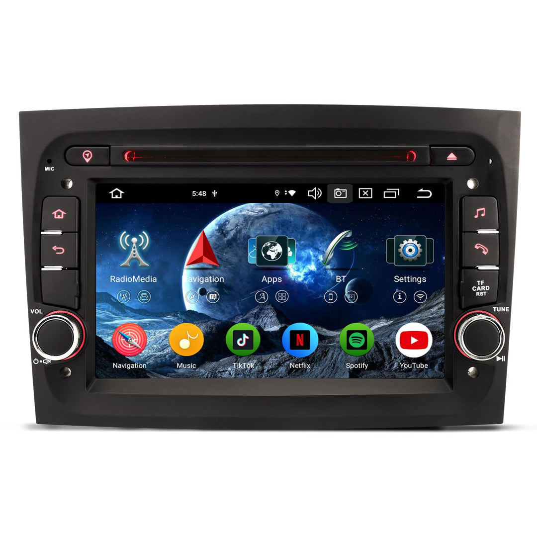 Erisin 7 Zoll 8-Kern 4GB+64GB Android 14 Autoradio Bluetooth mit GPS Navi für FIAT Doblo 2015-2022 U