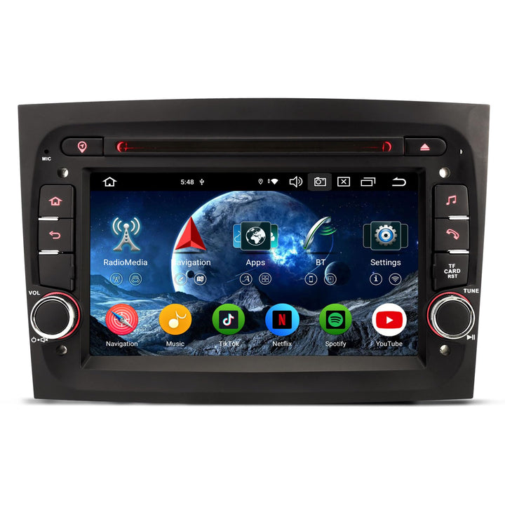 Erisin 7 Zoll 8-Kern 4GB+64GB Android 14 Autoradio Bluetooth mit GPS Navi für FIAT Doblo 2015-2022 U