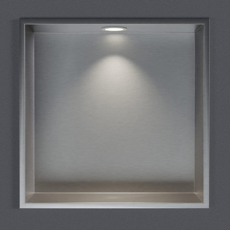 BERNSTEIN® Wandnische aus Edelstahl NT303010X mit LED-Beleuchtung– 30 x 30 x 10 cm – Duschablage für