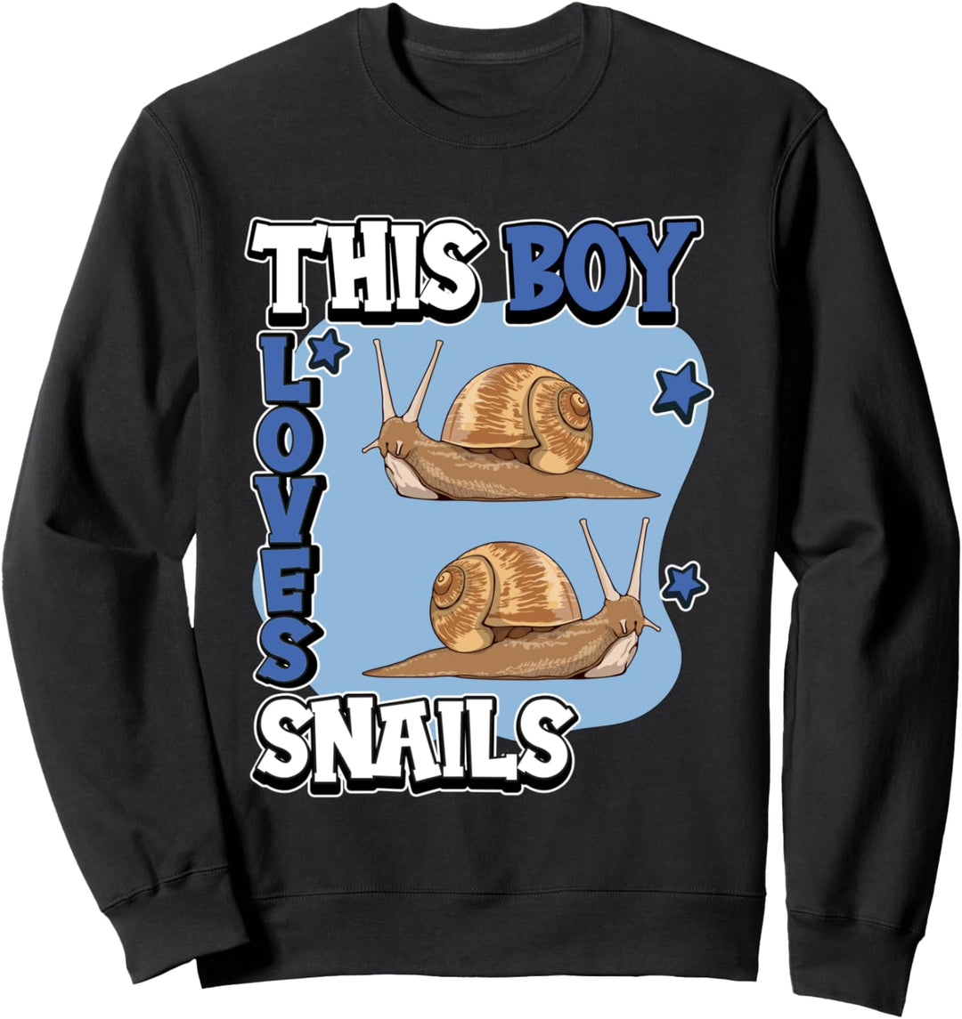 Jungen This Boy Loves Snails Schnecke Sweatshirt