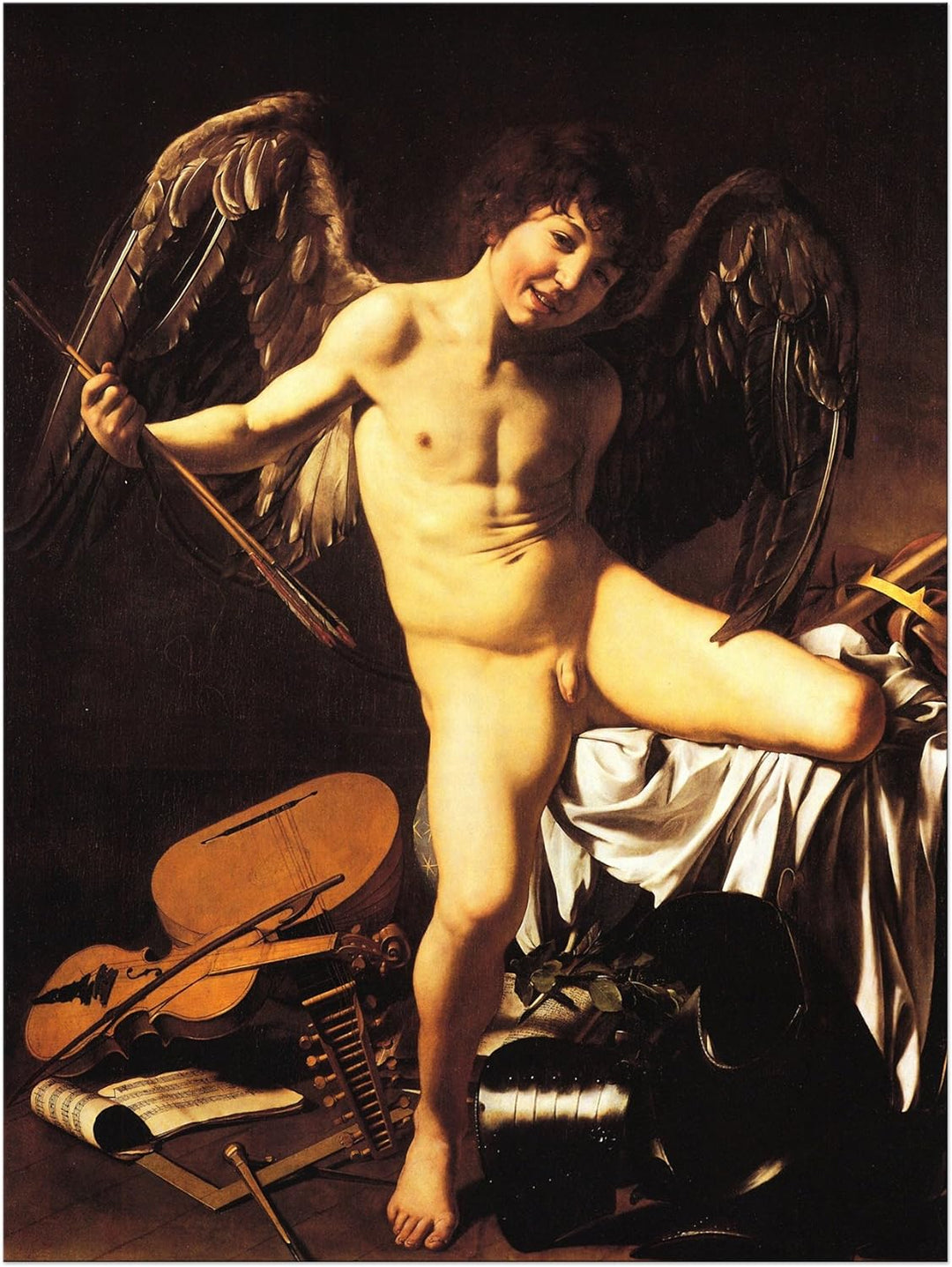 Bilderdepot24 Bild auf Leinwand | Caravaggio Amor als Sieger in 60x80 cm als Wandbild | Wand-deko De