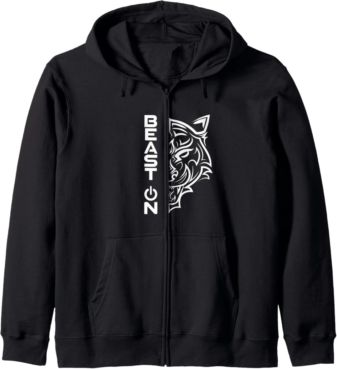 Tiger | Fitness Beast ON | GYM Motivation Fitness Sprüche Kapuzenjacke