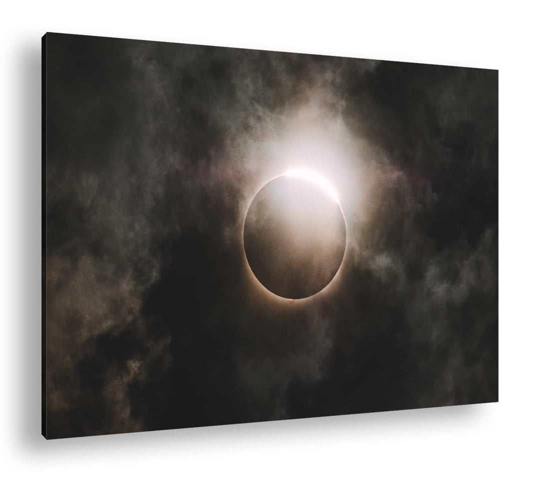 deyoli dunkelheitbringende Sonnenfinsternis Format: 80x60 als Leinwandbild, Motiv fertig gerahmt auf