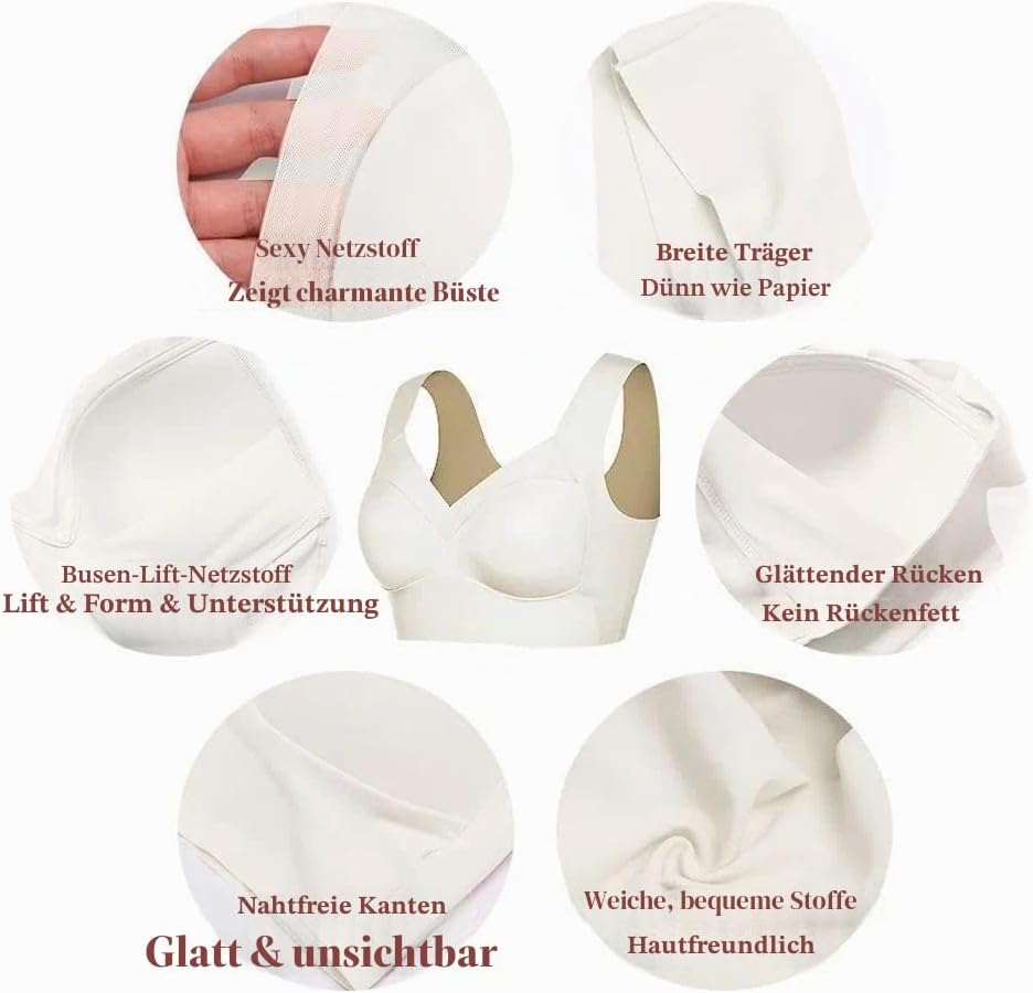 WOWENY Damen Vollschalen BH bügel Zero Feel Push up Seamless BH Nahtlos Komfort Soft BH Schlaf BH Kl