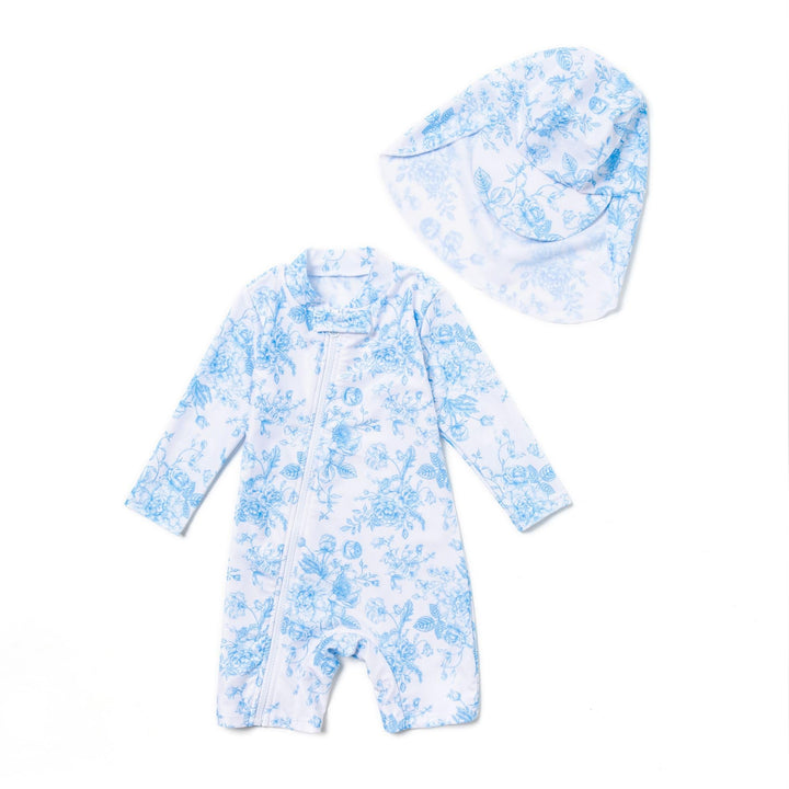BONVERANO Baby Mädchen Recycelter Badeanzug mit einem durchgehendem Reissverschluss UV-Schutz 50+ 18