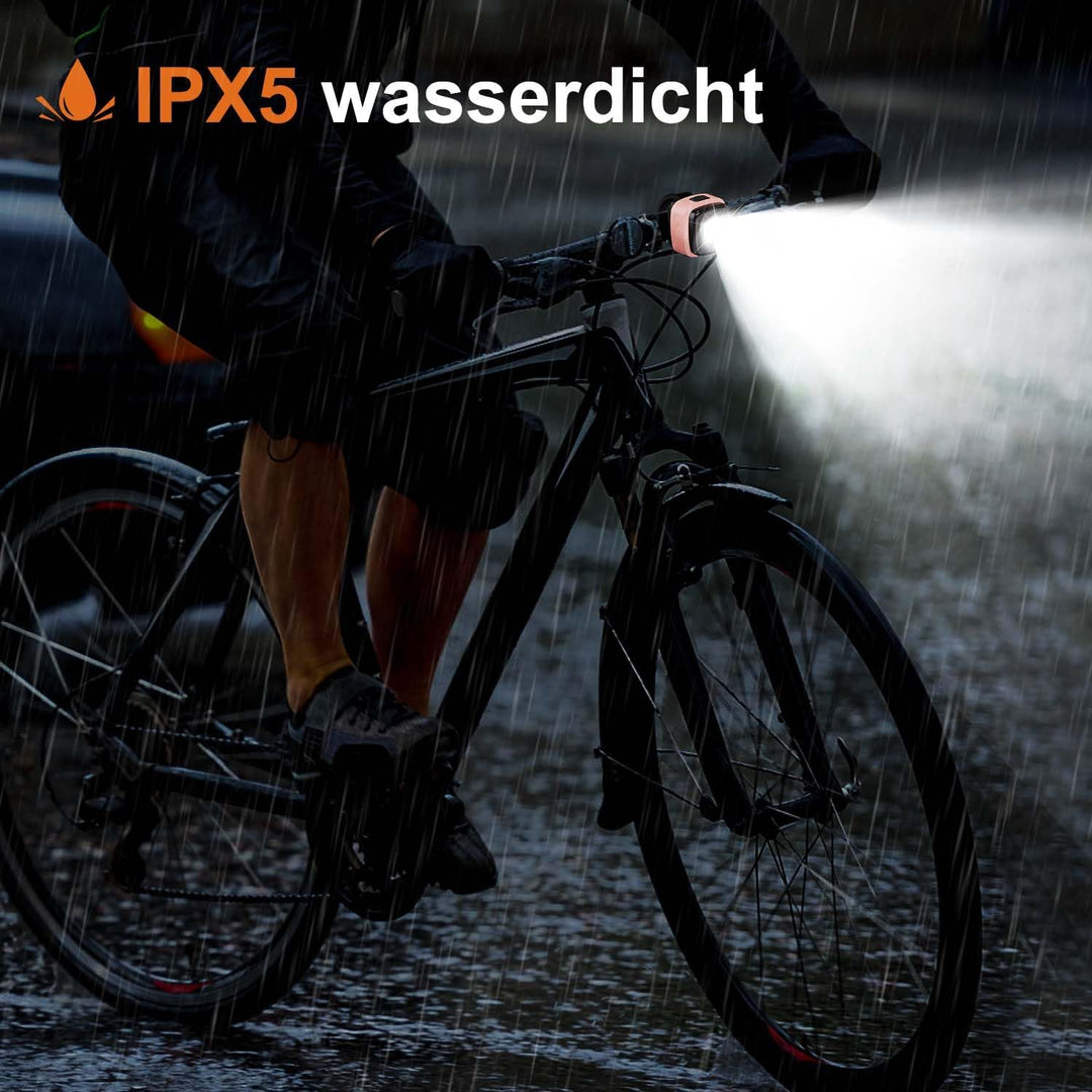 Antimi Fahrradleuchten-Set, StVZO-zugelassen Beleuchtungsset Led IPX5 Frontlicht + Rücklicht Fahrrad