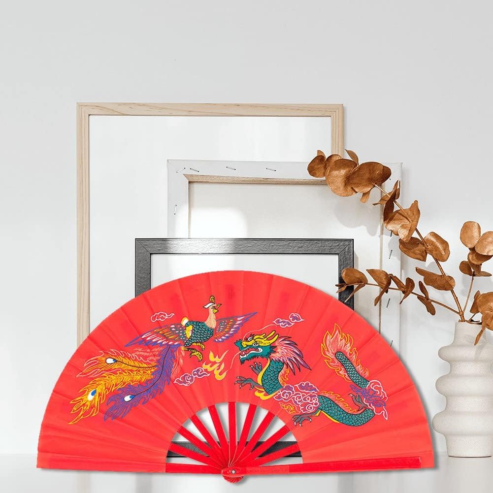 Chinesische Tai -Fans 2pcs Arts Tanzpraxis Performance Handheld Fan Rechts Links Falten Fan Für Männ