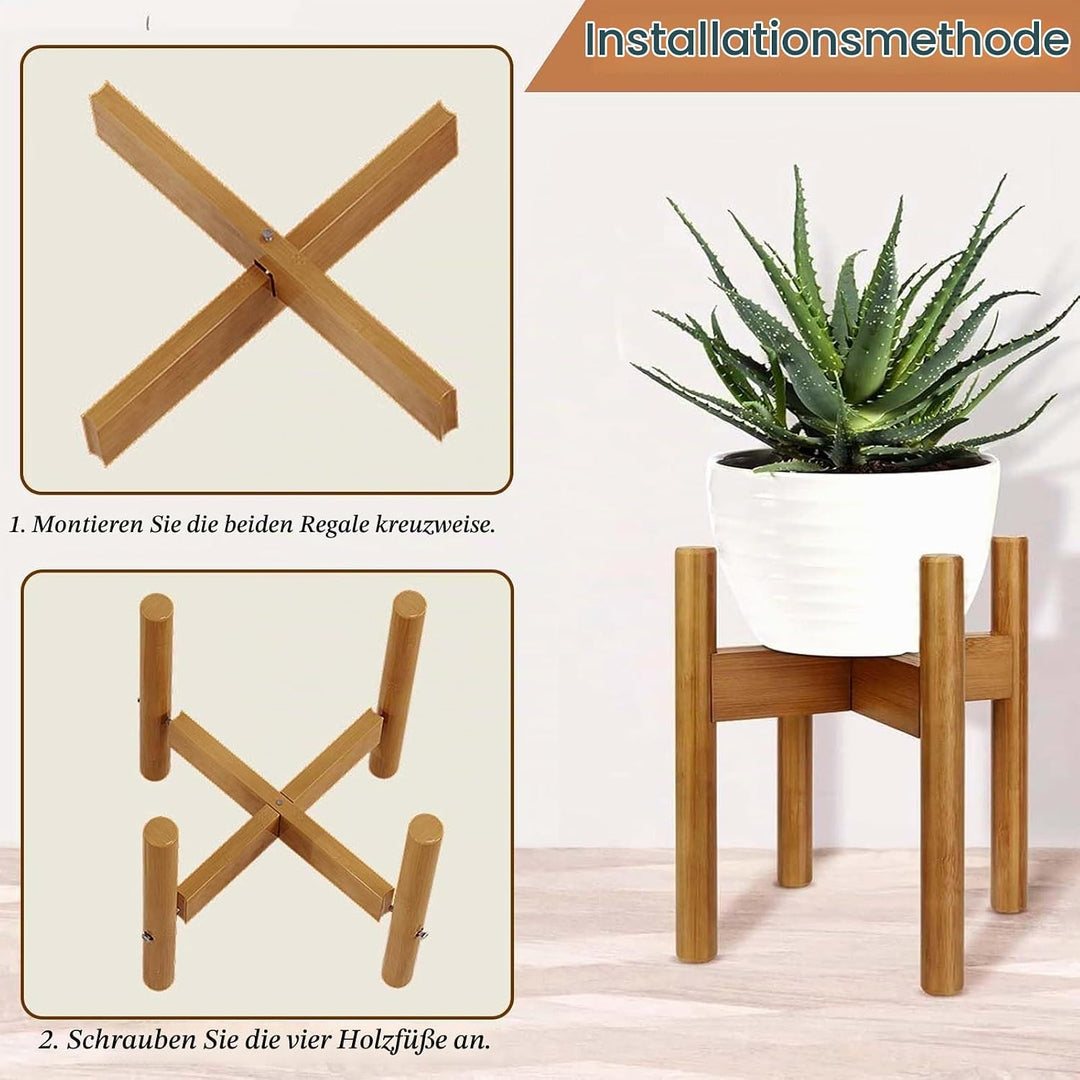 Blumentopfständer, Pflanzenständer Bambus, Pflanzen Hocker, Pflanzenständer Holz, Blumenhocker, Blum