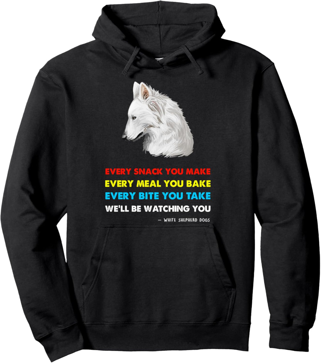 Weisser Schäferhund Pullover Hoodie