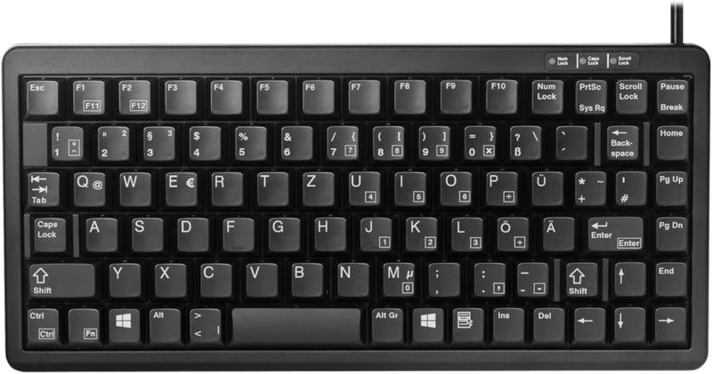 CHERRY Compact-Keyboard G84-4100, Deutsches Layout, QWERTZ Tastatur, kabelgebundene Tastatur, kompak