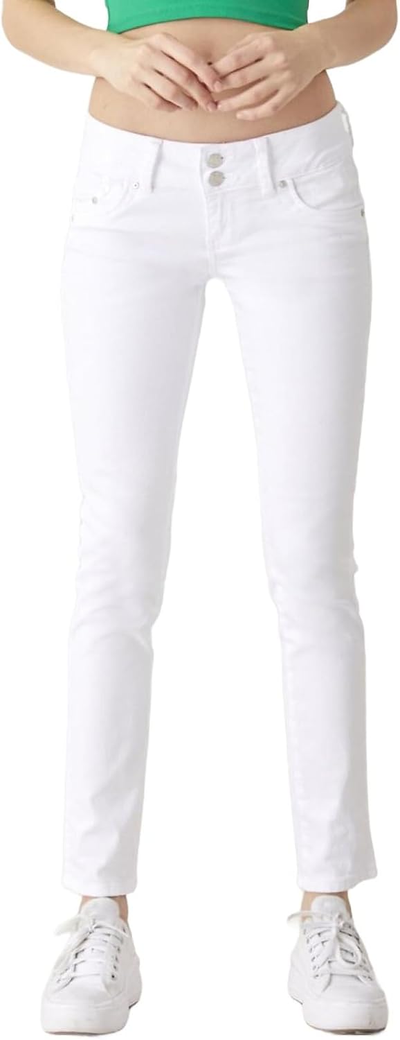 LTB Jeans - Damen - Molly - Low Waist - Slim Fit Jeans - Hosen 24W / 30L Weiss, 24W / 30L Weiss