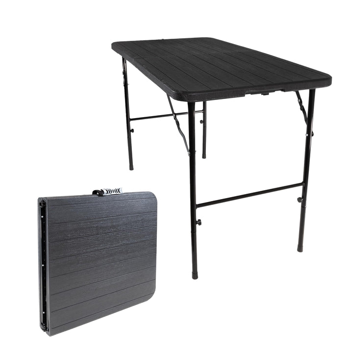Lemodo Klapptisch mit Tischplatte in Holz-Optik, Balkontisch 120 x 60 cm (L x B) | Beistelltisch bis