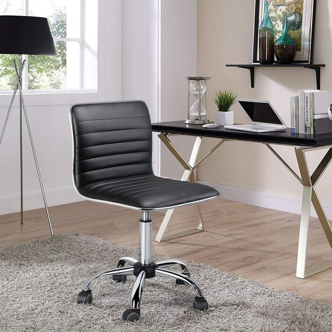 Yaheetech Bürostuhl Drehstuhl ergonomischer Schreibtischstuhl, Drehsessel mit Rollen, ohne Armlehne,