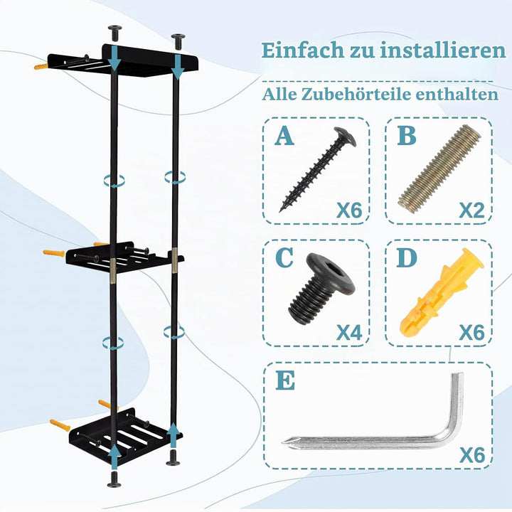 Handtuchregal Badezimmer, Handtuchhalter mit Handtuchhaken, Handtuch Aufbewahrung Bad, Wandmontage B