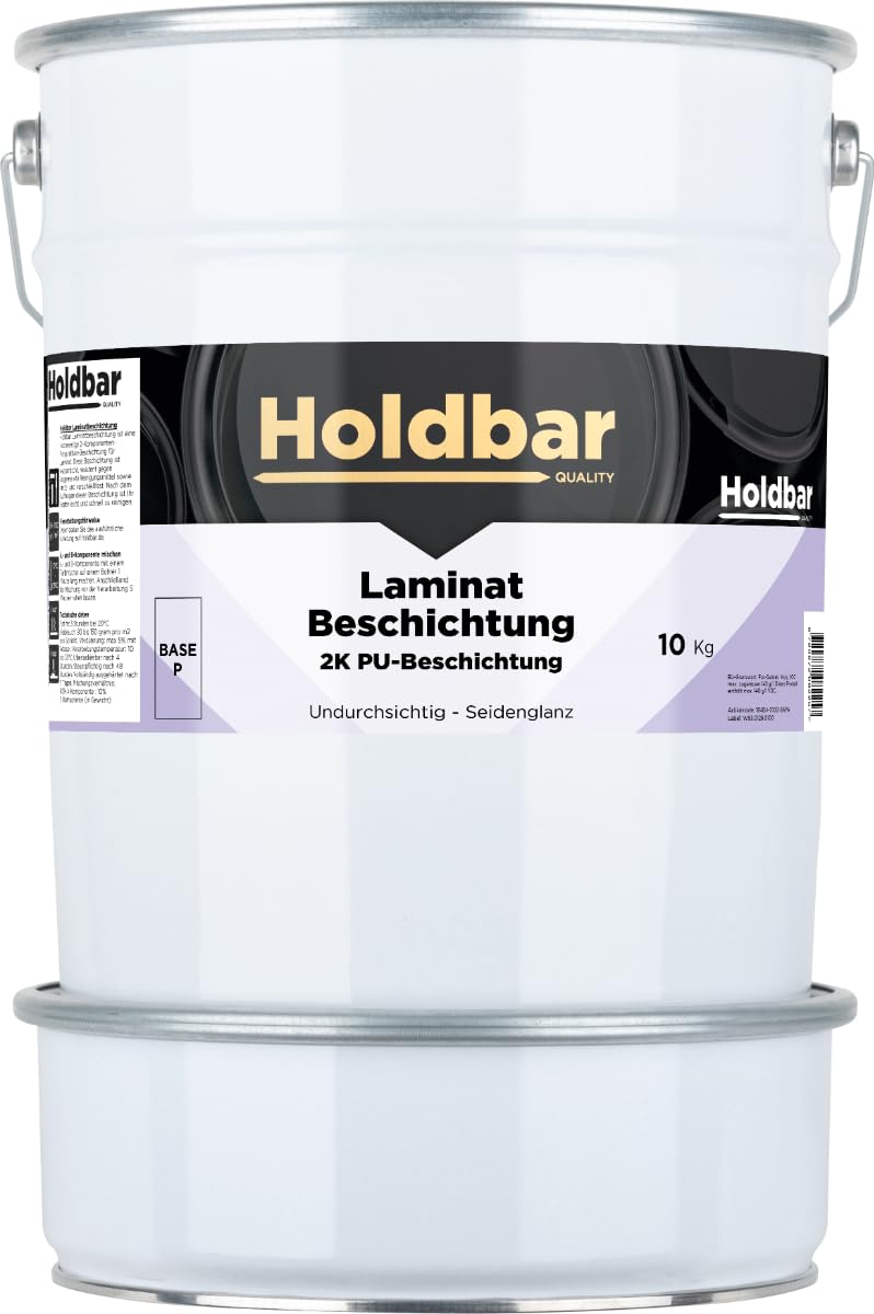 Laminat Beschichtung Reinweiss (RAL 9010) 10 Kg - Laminat Farben - Schützt Laminat Boden - 2-Kompone