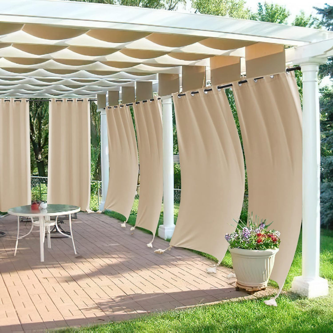 PONY DANCE Outdoor Gardinen Wasserdicht Pavillon &amp; Terrasse Vorhänge mit Gewichteten Säcken Outdoorv