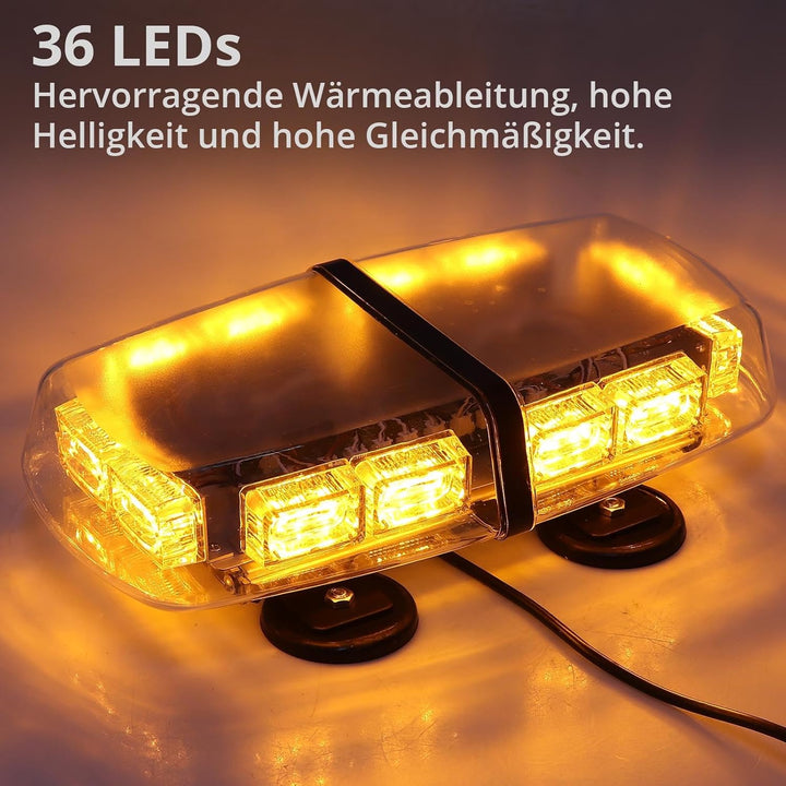 Justech 36LEDs RGB Rundumleuchte Blitzlicht Blitzleuchte Warnblinklicht Autodachlicht Stroboskoplich