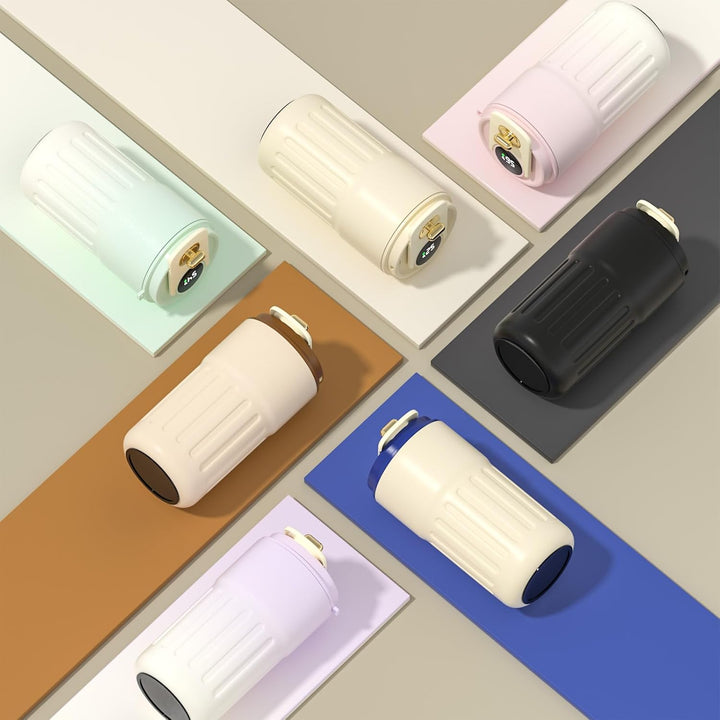 Homealexa Kaffeebecher Digitalanzeige Thermosflaschen 410ml 316 Edelstahl Travel Mug Isolierter Vaku