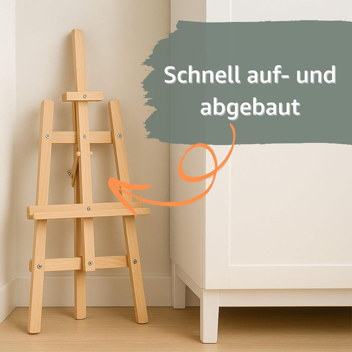Staffelei Holz gross 150 cm - Leinwand Ständer Hochzeit Staffeleien Feldstaffelei höhenverstellbar H