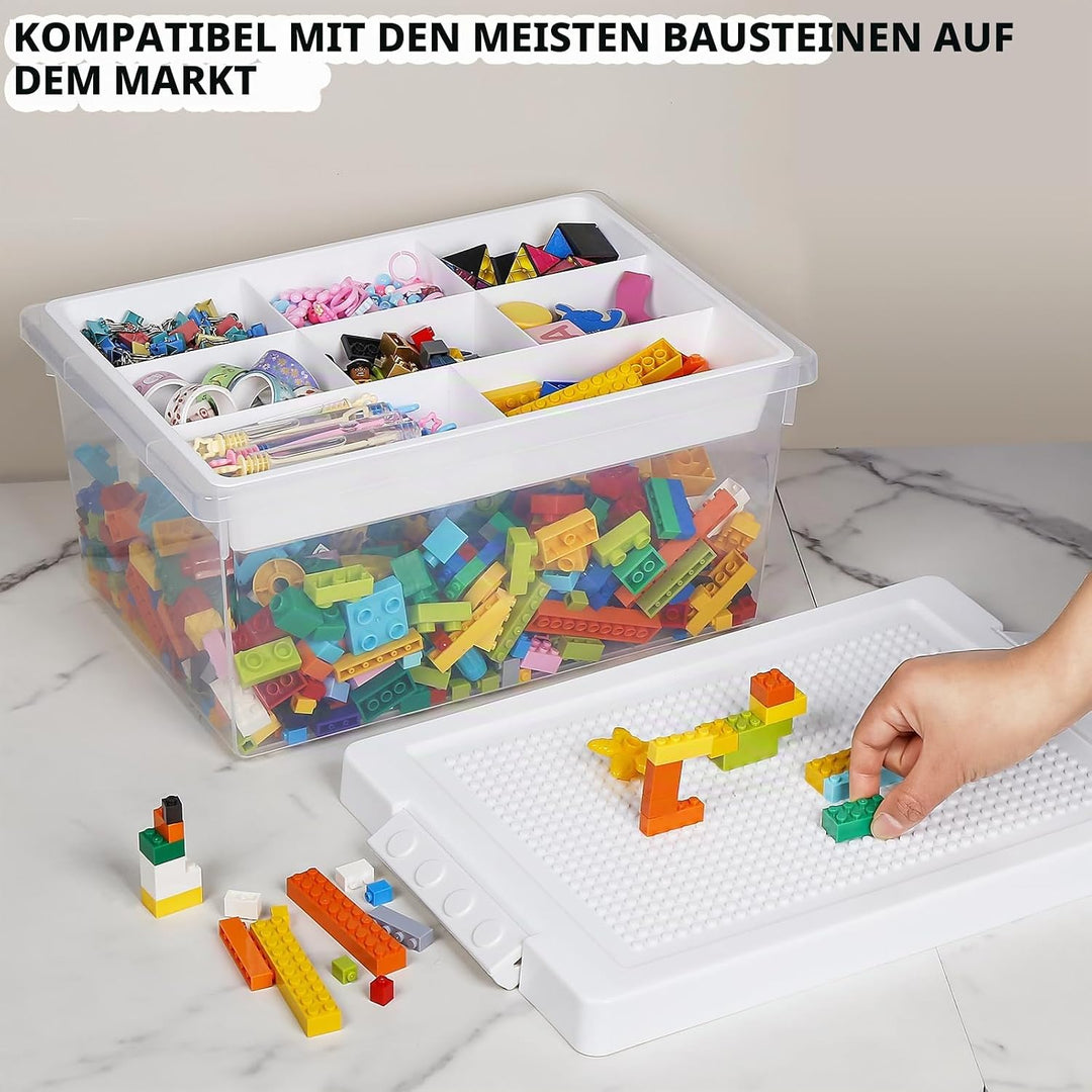 Greentainer Aufbewahrungsbox Spielzeug mit Deckel &amp; AbnehmbaresTablett,3er Spielzeug Box aus PP,Aufb