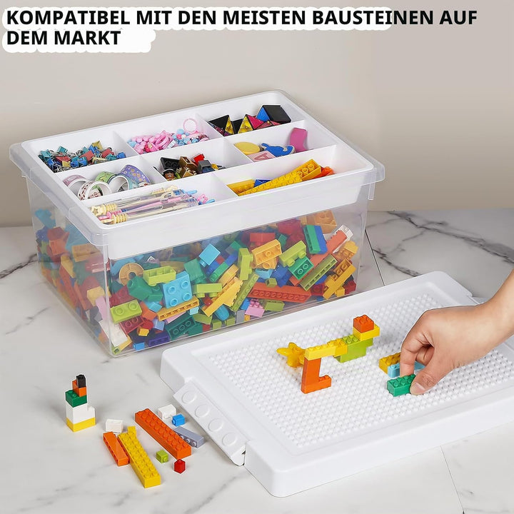 Greentainer Aufbewahrungsbox Spielzeug mit Deckel &amp; AbnehmbaresTablett,3er Spielzeug Box aus PP,Aufb