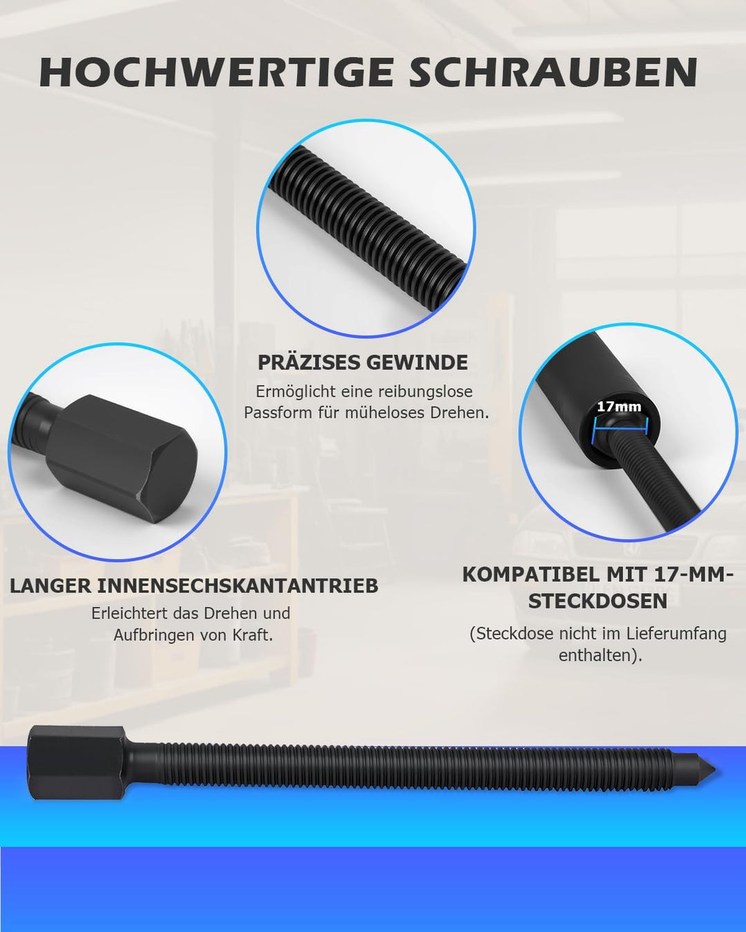 DAYUAN 12 TLG Lagerabzieher Set Polradabzieher Trennmesser Satz Lager Abzieher inkl. Koffer Blau, Bl