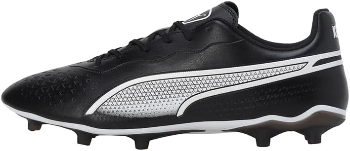 PUMA Unisex King Match Fg/Ag Soccer Shoe 39 EU Puma Black Puma White, 39 EU Puma Black Puma White