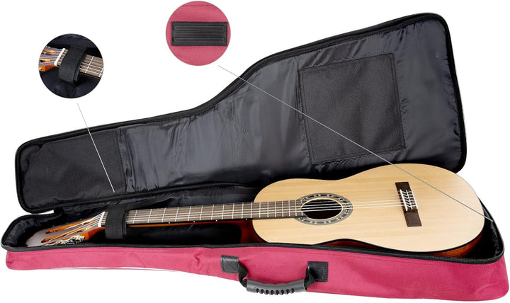 ROCKTILE Klassik-Gitarrentasche 4/4-Grösse - wasserabweisender Gigbag mit weicher Polsterung und Fix