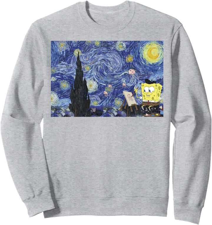 SpongeBob SquarePants Starry Night Painting Sweatshirt