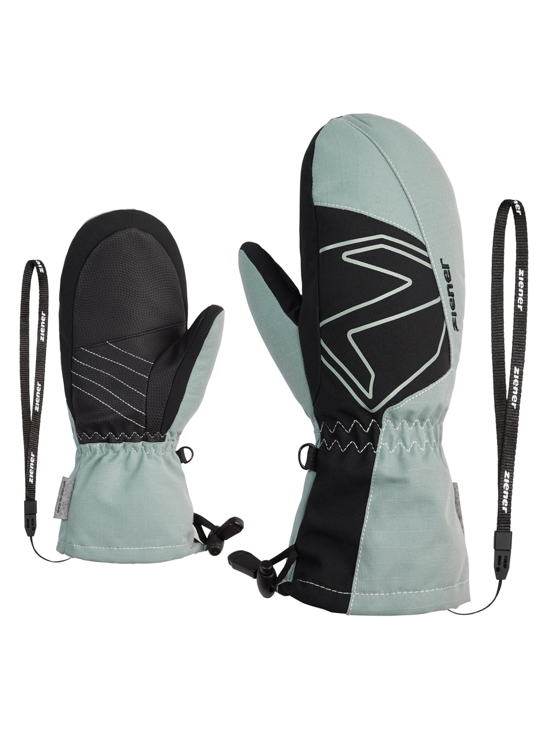 Ziener Kinder Lavalino Ski-Fäustling/Wintersport | wasserdicht, extra warm, Wolle 5.5 Gray Seal Rips