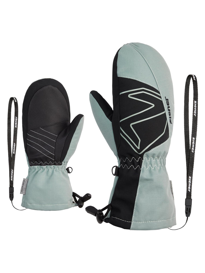 Ziener Kinder Lavalino Ski-Fäustling/Wintersport | wasserdicht, extra warm, Wolle 6.5 Gray Seal Rips