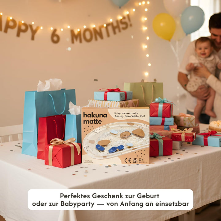 Hakuna Matte Wassermatte Baby 73x42cm – Tummy Time Wassermatte ab 3, 6 & 9 Monate, Sensorik Spielzeu