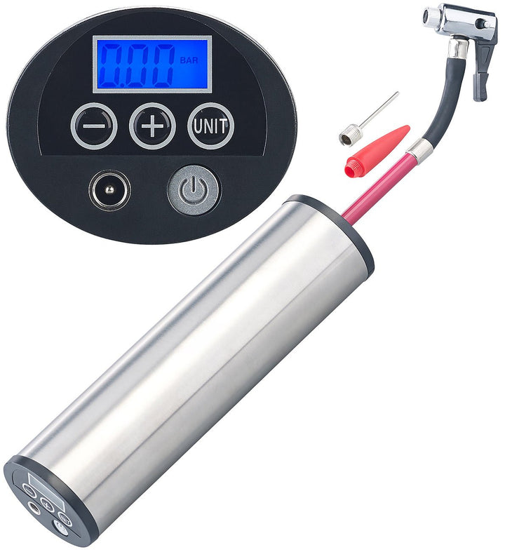 AGT Professional Fahrradpumpe Kompressor: Akku-Kompressor-Luftpumpe für Reifen, Bälle u.v.m., LCD, b