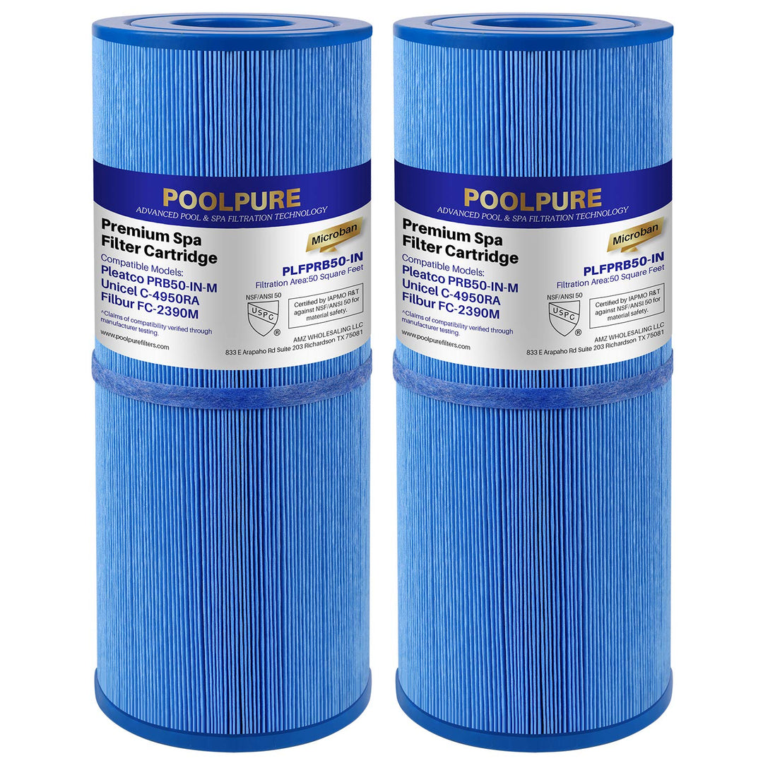 POOLPURE für antimikrobielle Spa-Filter Pleatco PRB50-IN-M, Unicel C-4950RA, Guardian 413-212-02, Fi