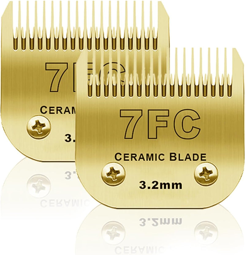 BESTBOMG 2 Stück 7FC Ersatzmesser für Hundepflege, kompatibel mit Heiniger/Moser Max45/Andis/Oster A
