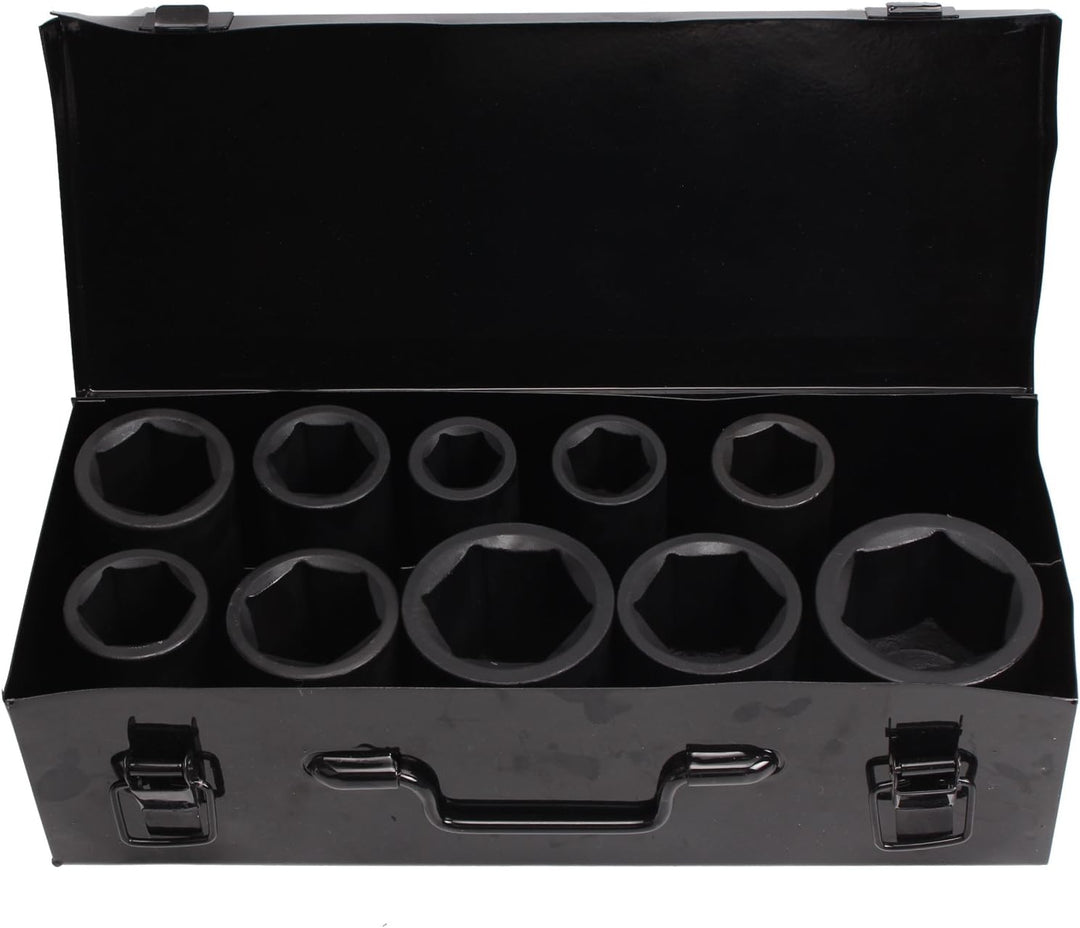 CCLIFE 10tlg 3/4 zoll Kraft Schlagschrauber Nüsse Sechskant Nuss Schlagnuss 22-50MM lang Steckschlüs