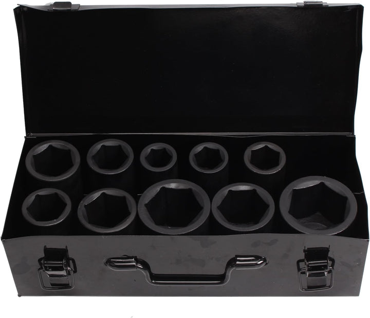 CCLIFE 10tlg 3/4 zoll Kraft Schlagschrauber Nüsse Sechskant Nuss Schlagnuss 22-50MM lang Steckschlüs