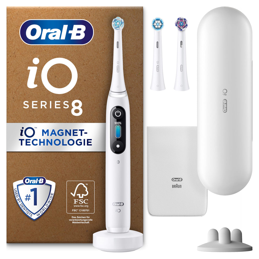 Oral-B iO Series 8 Plus Edition Elektrische Zahnbürste/Electric Toothbrush, PLUS 3 Aufsteckbürsten,