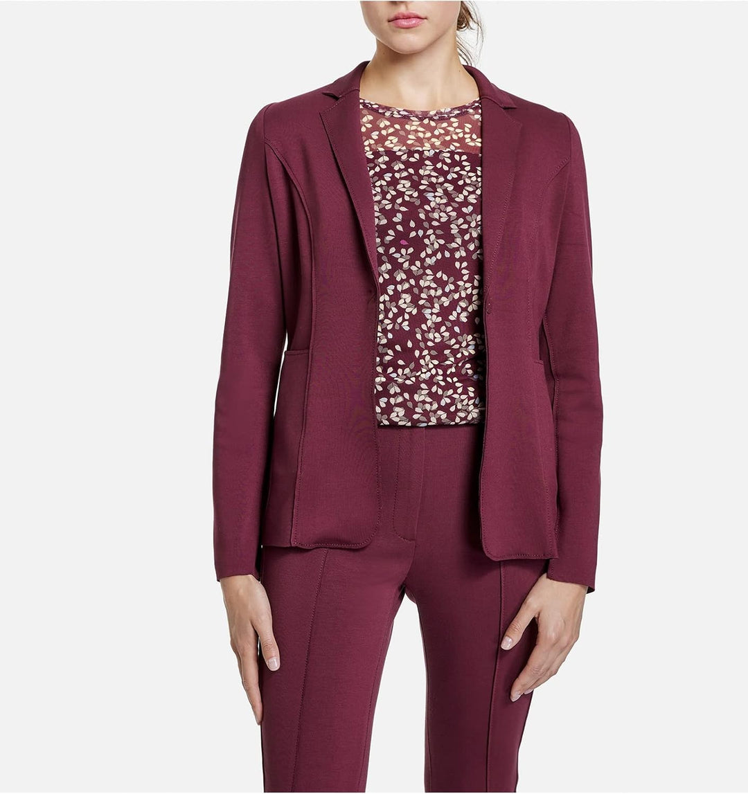 Taifun Damen Blazer Langarm 36 Black Cherry, 36 Black Cherry