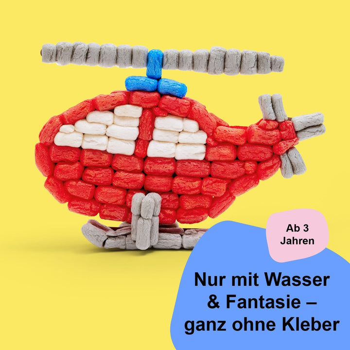 Playmais Classic Firetruck | 800 Teile | Bastelset | natürliches Spielzeug | inkl. Schwämmchen, Bast