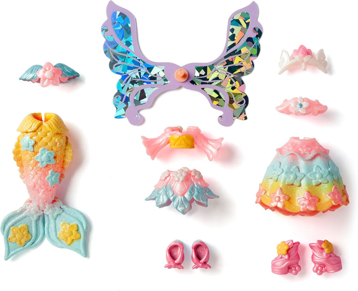 KOOKYLOOS Fairytale Mix & Match Rainbow - 3-in-1 Fantasy-Puppe, enthält 1 Puppe, 1 Prinzessinnen-Kos