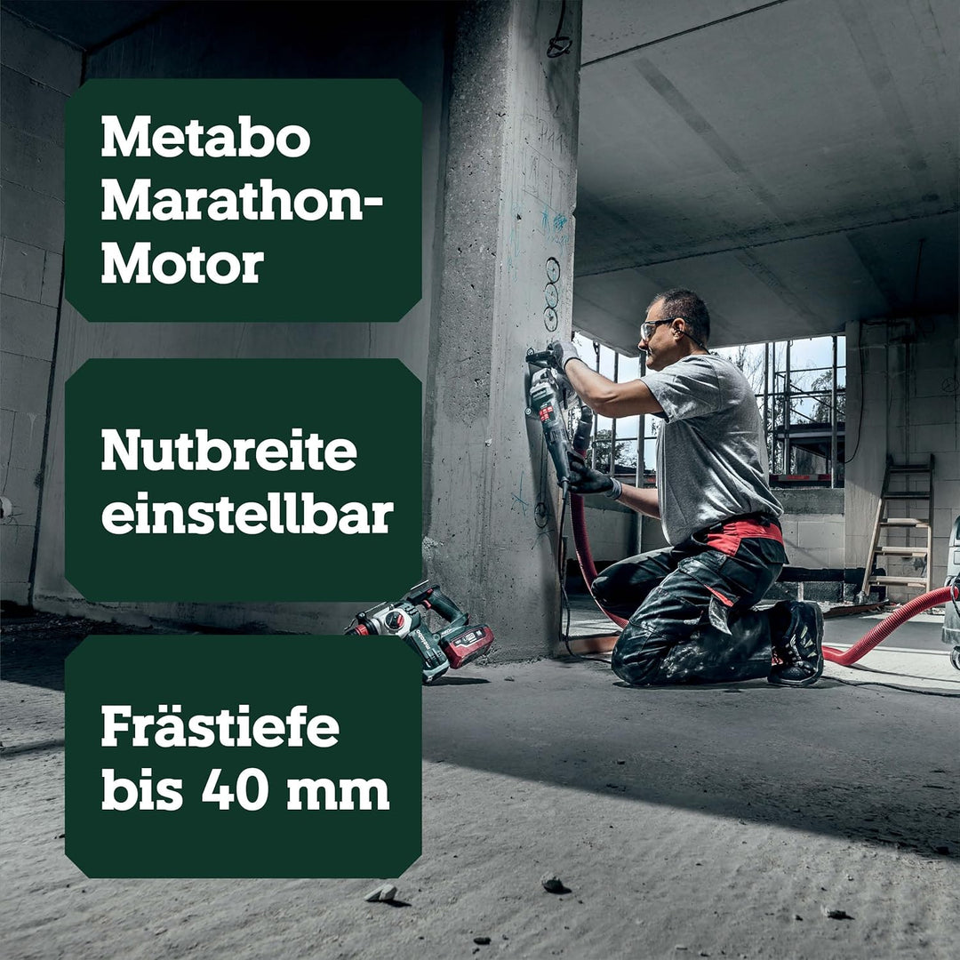 Metabo Mauernutfräse MFE 40 – 604040500 – Für präzise Elektroinstallationen zum Verlegen von Kabeln