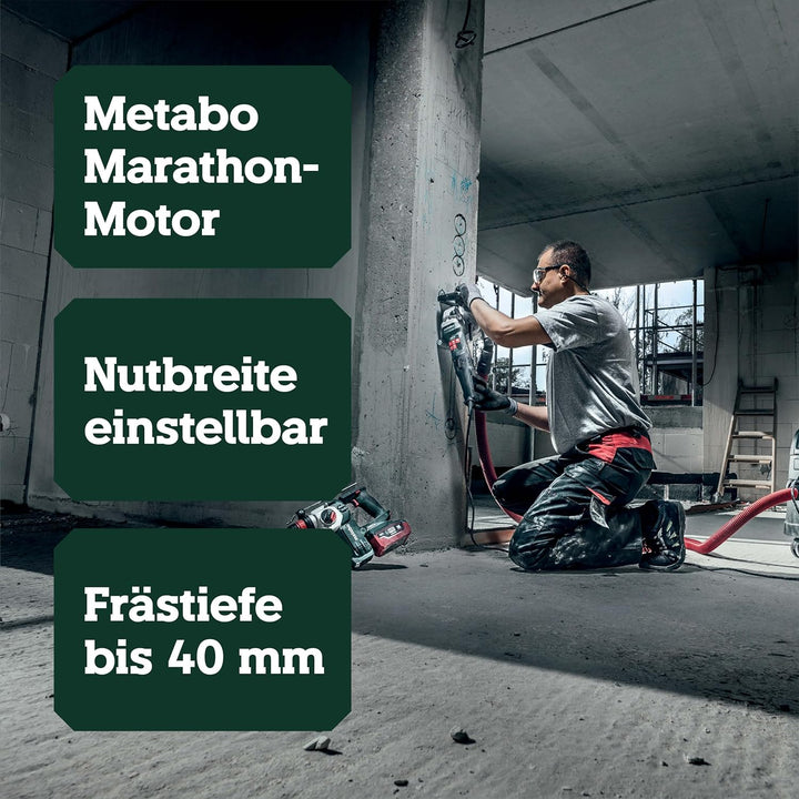Metabo Mauernutfräse MFE 40 – 604040500 – Für präzise Elektroinstallationen zum Verlegen von Kabeln